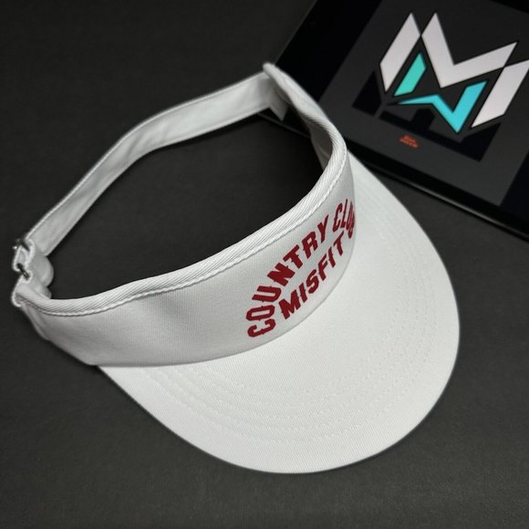 G/Fore Men's Country Club Misfit Golf Visor Hat - G4AF22H77 White Red - Picture 1 of 8